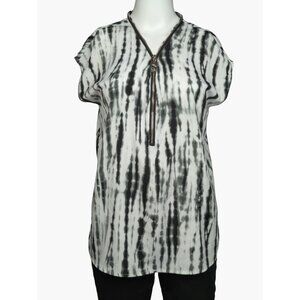 Michael Kors Womens Small Tie-Dye Top With Zipper Accent